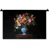 Kleur - Vaas - Bloemen - Boeket Wandkleed katoen klein -zz3d