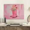 Roze - Bloemen - Cowboy PET vilt klein -sfeer1