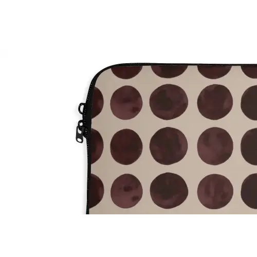 Stippen - Patroon - Bruin laptophoes neopreen klein 279 -detail