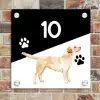 Zwart wit - Huisdier - Labrador Naambord Vierkant klein -sfeer2