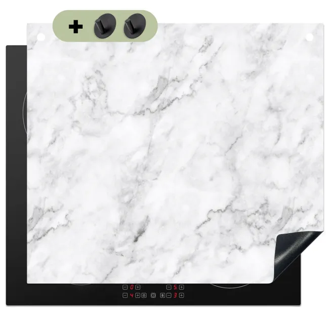 Induction Hob Cover & Splashback (2-in-1) - Classic - Marble - Veins - Gray