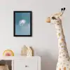 Paardenbloempluisje - Blauw - Lucht fotolijst zwart zonder passe partout klein -usfeer4_kinderkamer