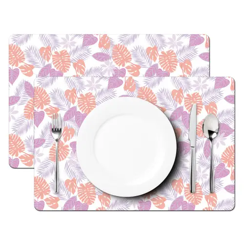 Bladeren - Pastelkleuren - Tropisch Placemat vinyl groot 368 -zzsfeer2_Kitchenyeah-website