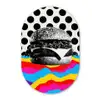 Hamburger - Stippen - Golven - Kleuren Wandcirkel Ovaal Forex klein -3d