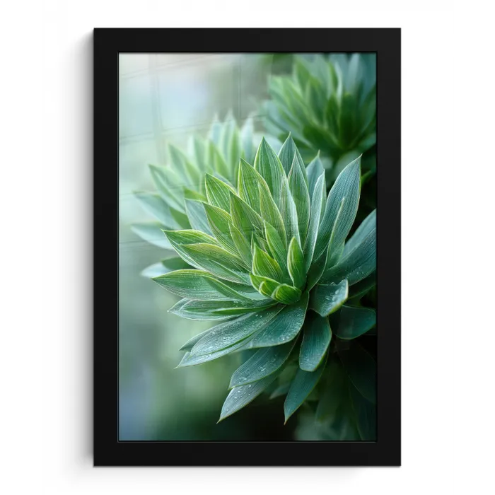 Blad - Plant - Groen - Textuur fotolijst zwart zonder passe partout klein -3d
