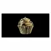 Cupcake - Eten - Goud - Zwart Muismat XXL klein -3d_leeg