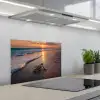 Schildpad - strand - Zonsondergang keuken achterwand spatscherm klein -3d_schuin