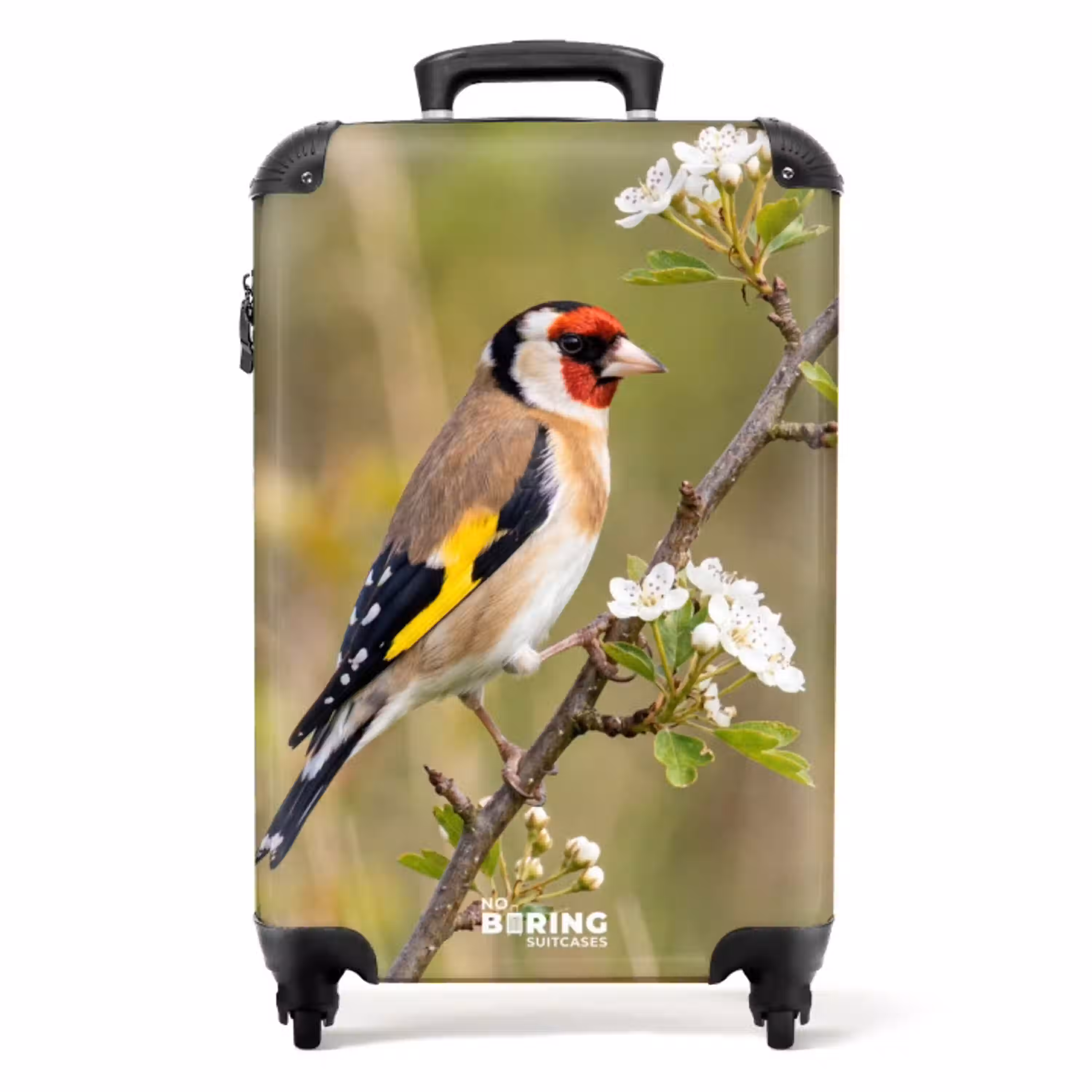 Putter - Bloesem - Lente - Natuur - Kleurrijk NBS - Handbagage koffer - Volwassenen Unisex middel -productfoto_recht
