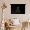 Magisch - Kerstboom - Lichtspiralen - Zwart Wandkleed katoen klein -wsfeer5_kind