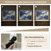 Marmer - Blauw - Goud - Abstract Light Box met batterij (Wandlamp) middel -USP_dimbaarNL