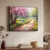 Watercolor - Natuur - Bomen - Kunst - Bloemen Textielframe zwart klein -sfeer3