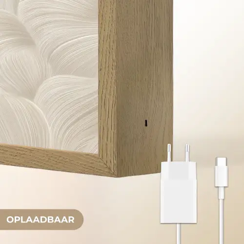 Lijnen - Waaier - Beige Light Box met batterij (Wandlamp) middel 907 -USP_websiteoplaadbaarNL