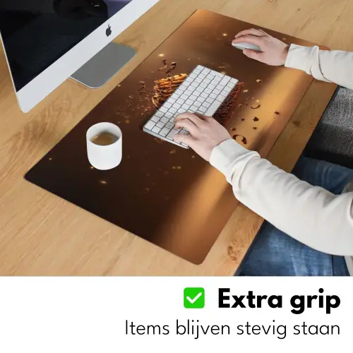 Taart - Chocolade - Eten - Brownie Muismat XXL klein -sfeer3