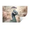 Pauw - Vogels - Bloemen - Boom - Botanisch Muursticker klein -3d