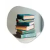 Stapel - Boeken - Groen - Daglicht Wandcirkel Organisch Plexiglas middel -3d