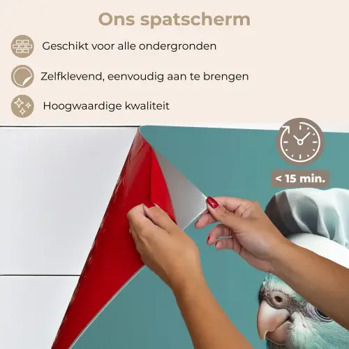 Parkiet - Vogel - Koksmuts - Cute keuken achterwand spatscherm klein -spatscherm_NL