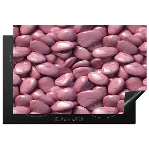 Roze - Glanzende - Stenen Inductie beschermer vinyl 3mm klein 276 -3d