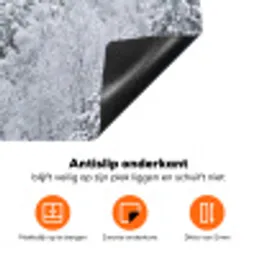 Bos - Sneeuw - Winter - Natuur - Wit Inductie beschermer vinyl 3mm klein -zzzzzzz-td-onderkant