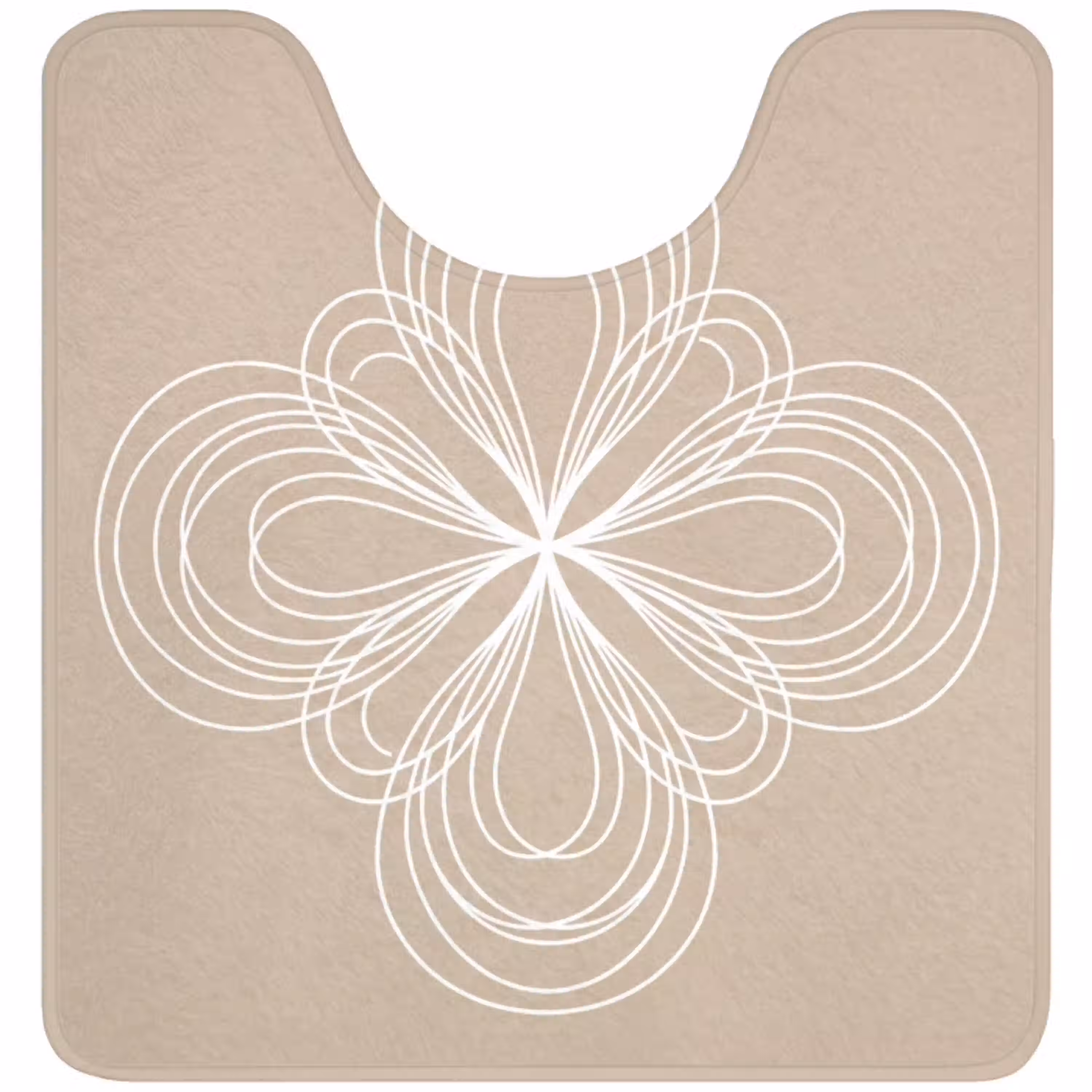 Patroon - Lijnen - Abstract - Minimalistisch - Beige WCmat U-uitsnede middel -3d