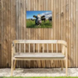 Koe - Tong - Weide Tuinposter op houten frame 2 cm dik klein -sfeer4