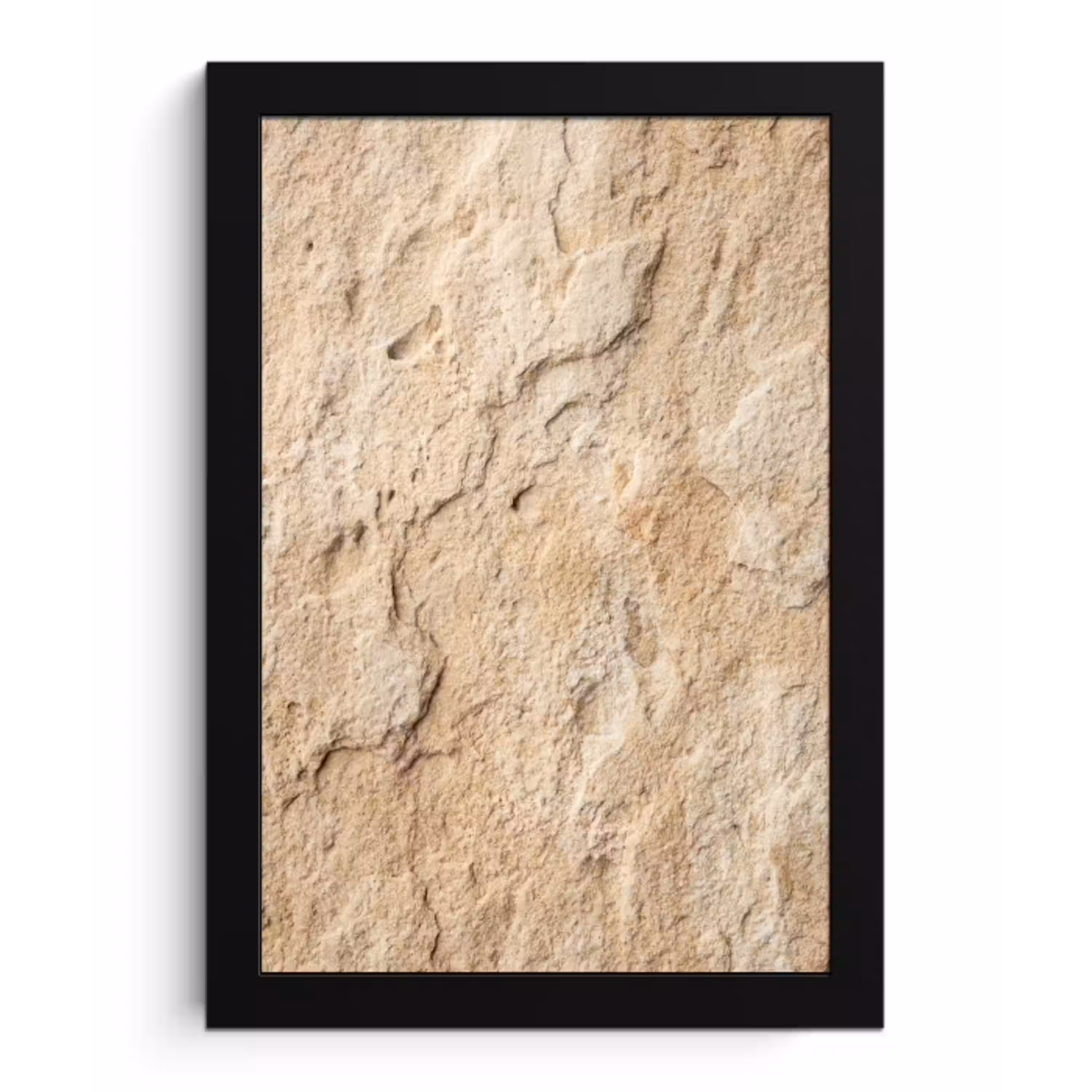 Textuur - Steen - Natuur - Beige fotolijst zwart zonder passe partout klein -3d
