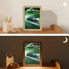Race auto - Blauw - Groen Light Box met kabel (Kinderlampje) klein -sfeer3_kind