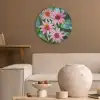 Bloemen - Roze - Glasmozaïek Akoestische PET Vilt - Rond klein -sfeer1
