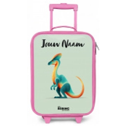 Dino - Blauw - Dier Kinderkoffer - Roze klein -zz3dotto