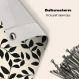 Elegant - Patroon - Zwart - Beige Balkonbeschermer Duitsland klein 596 -closeup_NL