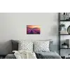 Lavendelveld - Zonsondergang - Paars Muursticker klein -slaapkamer