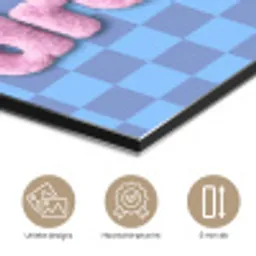 Sweet dreams - Vierkanten - Roze - Blauw aluminium wit klein -closeup_NL