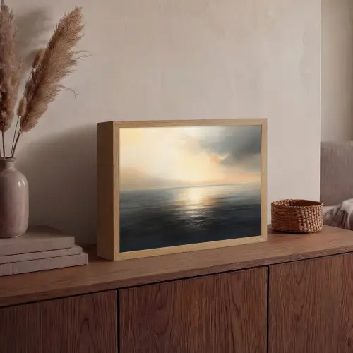 Zon - Horizon - Zee Light Box met batterij (Wandlamp) middel -sfeer2