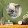 Fiets - Pastelkleuren - Bloemen Wandcirkel Organisch Plexiglas middel -sfeer2