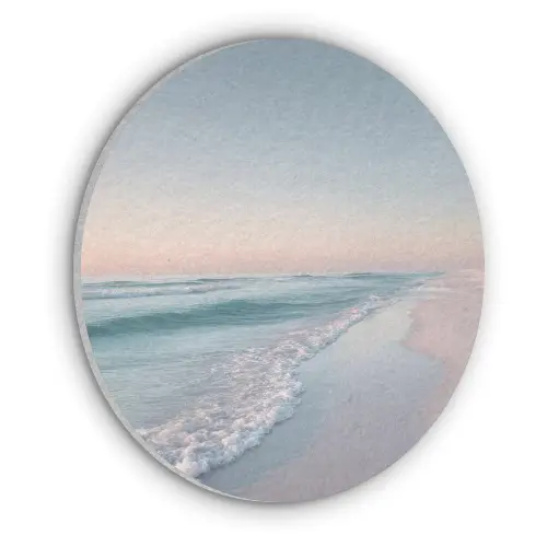 Kustlijn - Pastel - water Akoestische PET Vilt - Rond klein -3d