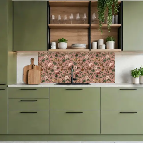 Bloemen - Klassiek - Roze keuken achterwand 2 middel 871 -sfeer3