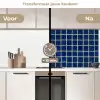 Mozaïek - Tegels- Glanzend - Blauw keuken achterwand 2 middel 871 -voor-na2_NL