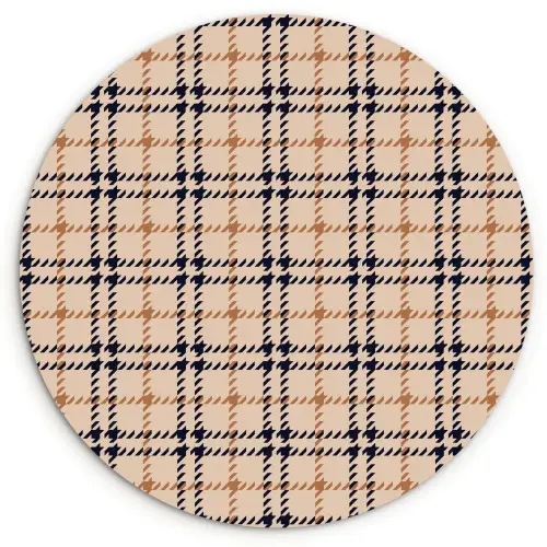 Plaid - Patroon - Beige - Zwart Wandcirkel kunststof plaat 5mm dik klein 188 -3d