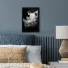Dieren - Neushoorn - Zwart - Wit - Portret fotolijst zwart zonder passe partout klein -sfeer3
