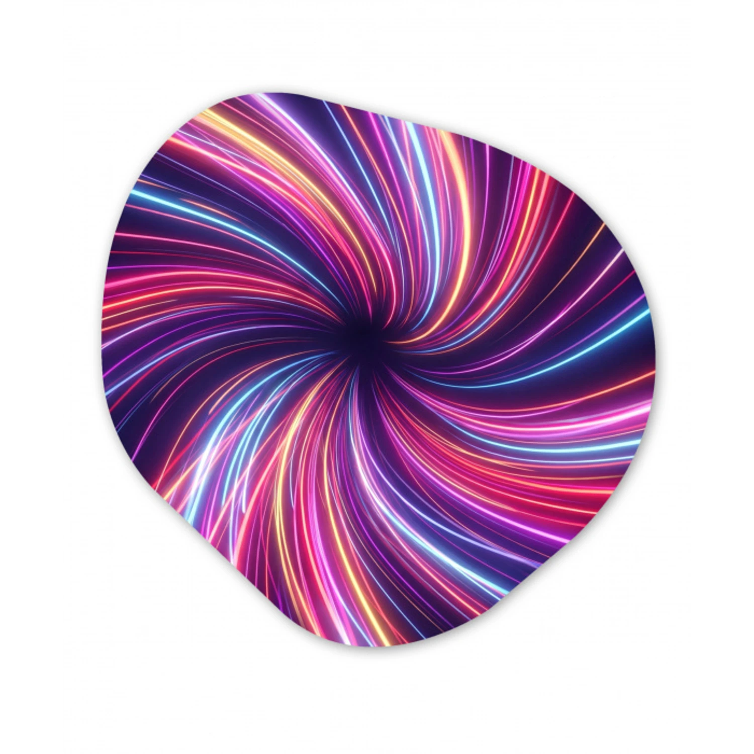 Abstract - Swirl - Futuristic - Neon Wandcirkel Organisch Aluminium middel -3d