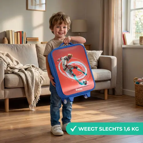 Voetbal - Jongen - Rood - Lichtcirkel Kinderkoffer - Blauw klein -sfeer2_NL