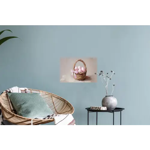 Mand - Eieren - Roze Muursticker klein -plant