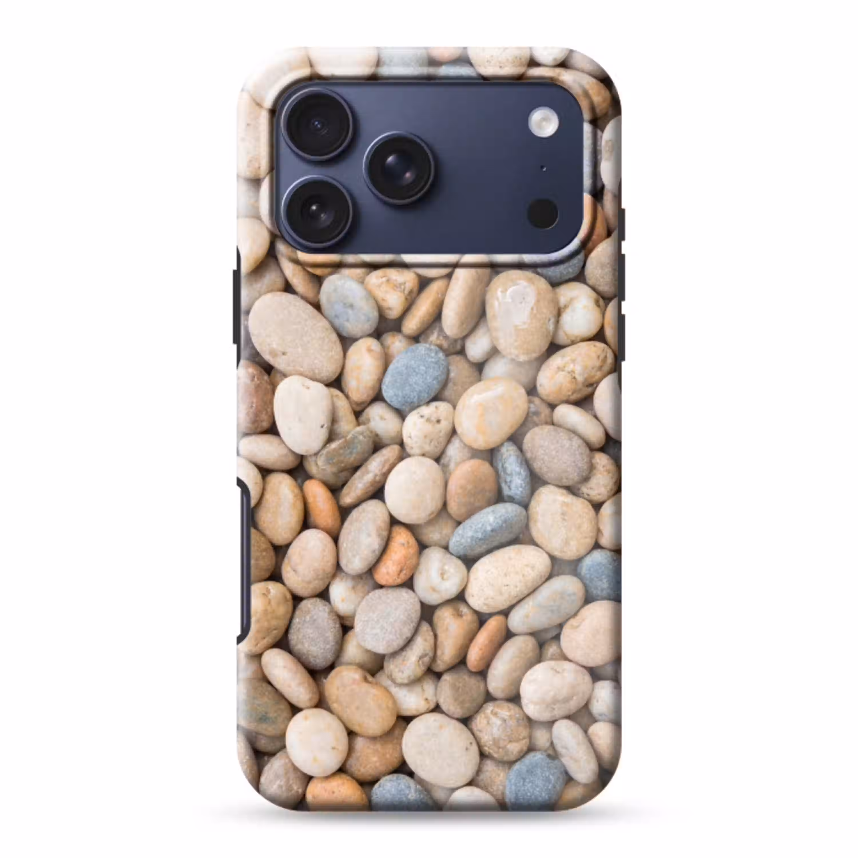 Kiezelstenen - Natuur - Textuur - Beige - Grijs Toughcase MagSafe Apple iPhone 17 Pro Max klein -3d