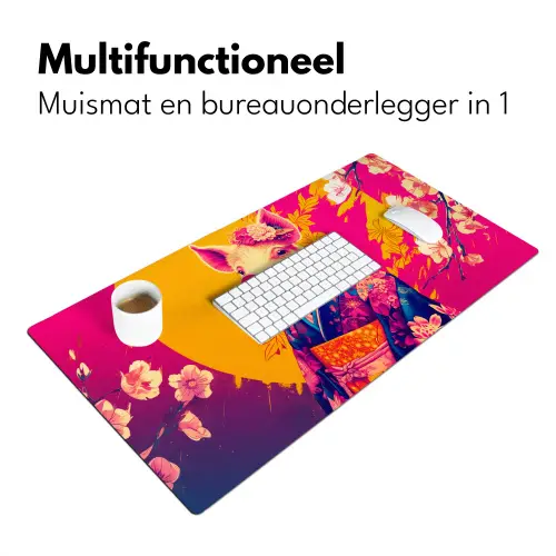 Varken - Bloemkroon - Kimono - Abstract Muismat XXL klein -sfeer4