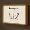 Vlinder - Stippen - Bloemen - Beige Light Box met batterij (Wandlamp kind) middel -z3d_website