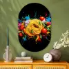 Spaghetti - Graffiti - Verf - Kleurrijk - Eten - Modern Wandcirkel Ovaal Glas middel -sfeer2
