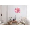Bloemenpatroon - Roze - Oranje - Bloemen Wandcirkel aluminium klein -woonkamer
