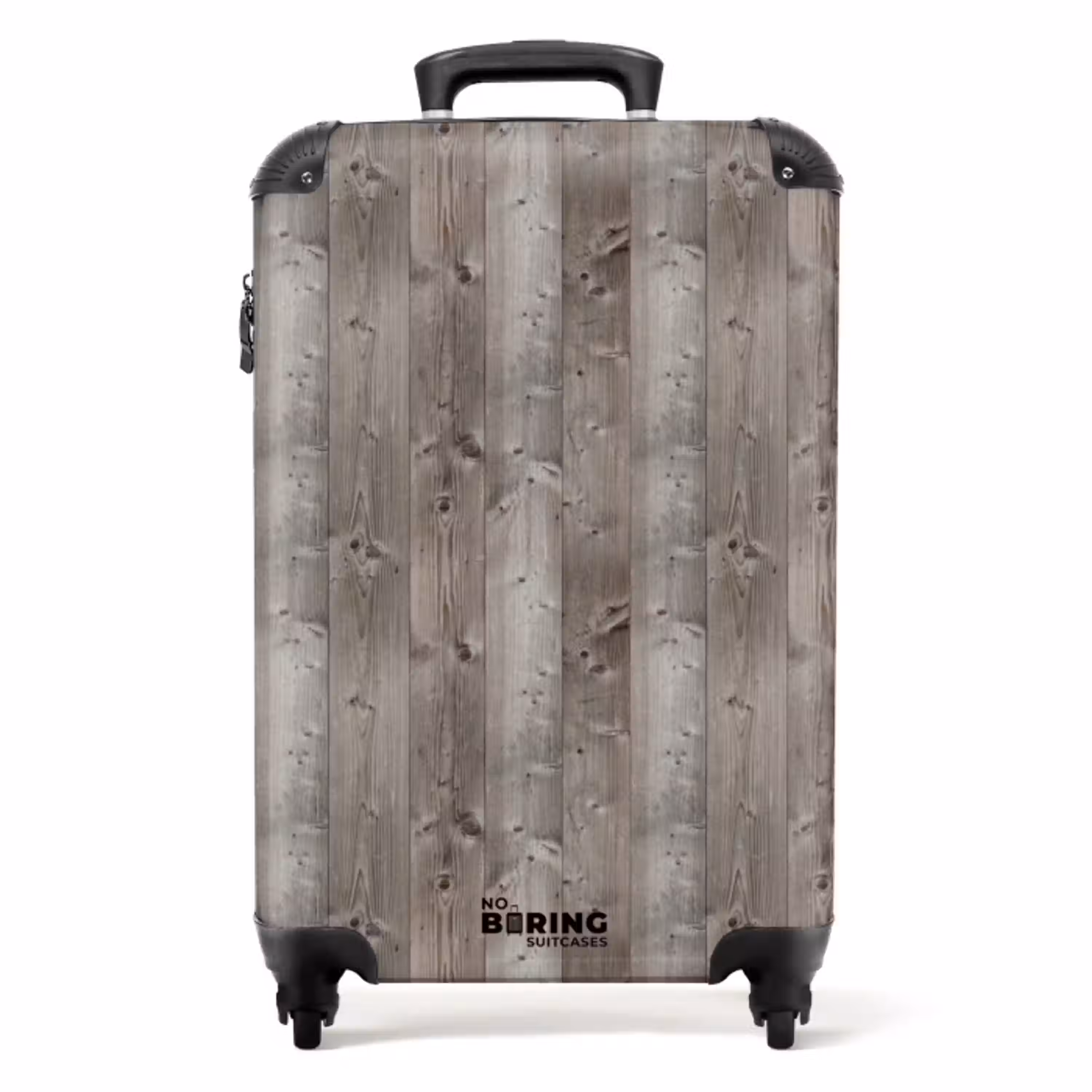 Vergrijsd hout met noesten en verticale lijnen NBS - Handbagage koffer - Volwassenen Unisex middel -productfoto_recht