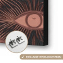 Boheems - Oog - Bruin Textielframe zwart klein 947 -USP_ophangsysteemNL