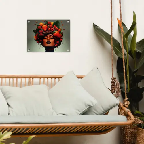 Vrouw - Chocolade - Frambozen - Aardbeien - Koekjes tuinposter los doek klein -sfeer7