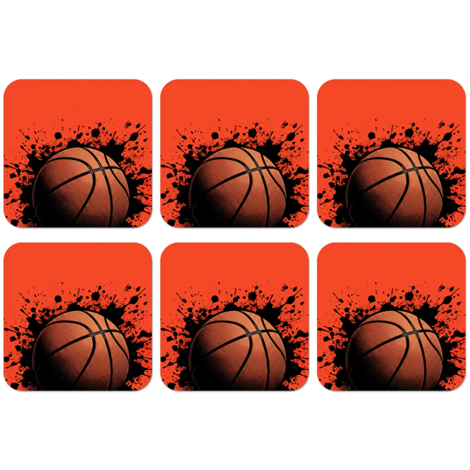 Basketbal - Verf - Sport - Oranje onderzetter kurk middel -zkaufland3dotto